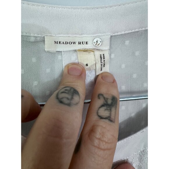 Anthropologie meadow rue blouse size S lacy coquette‎ victorian sheer pin tuck - Picture 7 of 7